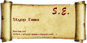 Styop Emma névjegykártya